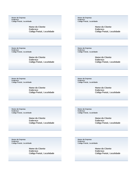 Etiquetas de envio (Design com Gradação Azul, 10 por página) Etiquetas de envio (Design com Gradação Azul, 10 por página)