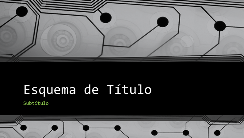 Apresentação empresarial tecnológica com estrutura de placa de circuito (ecrã panorâmico)