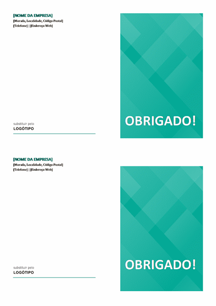 Cartões de agradecimento Cartões de agradecimento