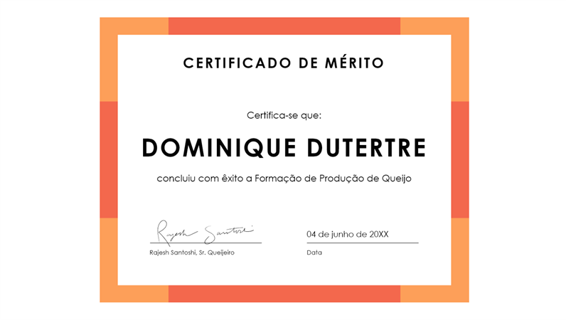 Certificado de mérito (azul)