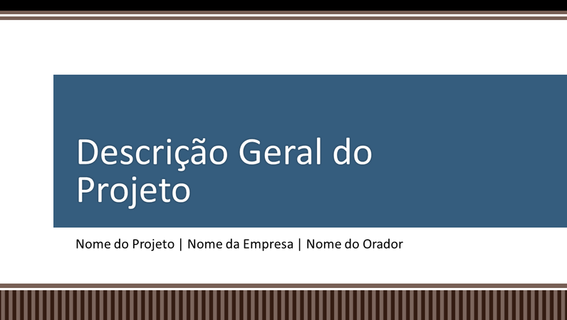 Apresentação da descrição geral do planeamento do projeto de negócio Apresentação da descrição geral do planeamento do projeto de negócio