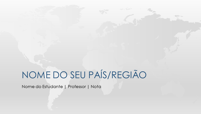 Apresentação de trabalho de país/região Apresentação de trabalho de país/região