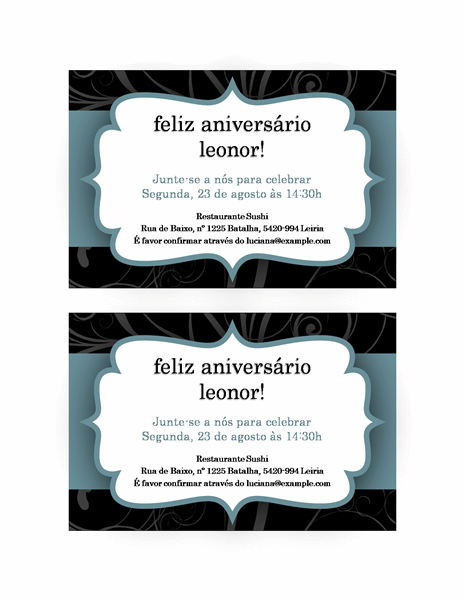 Convite para festa (design de fita azul) Convite para festa (design de fita azul)