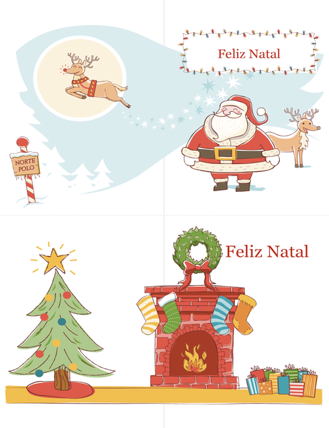 Cartões de Natal (design Espírito Natalício, 2 por página) Cartões de Natal (design Espírito Natalício, 2 por página)