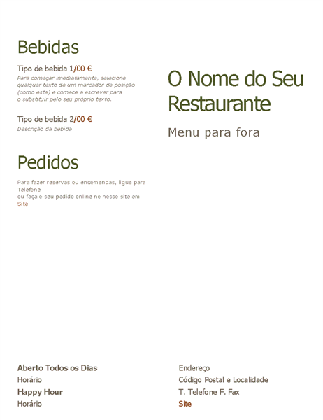 Menu para fora Menu para fora