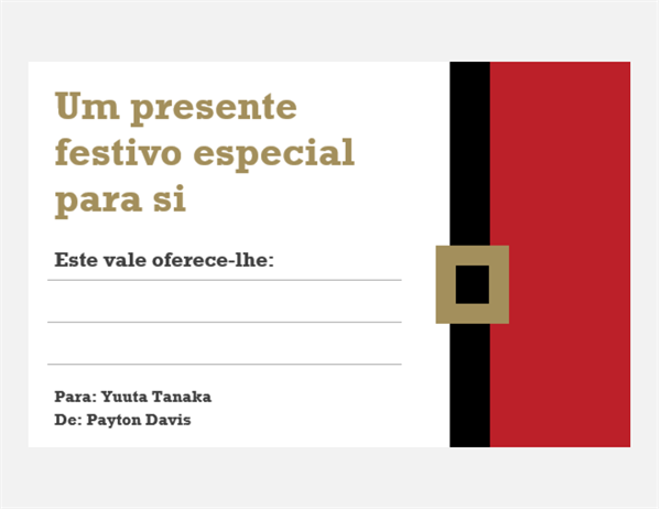 Vales de oferta de Natal (design Espírito Natalício, 3 por página) Vales de oferta de Natal (design Espírito Natalício, 3 por página)