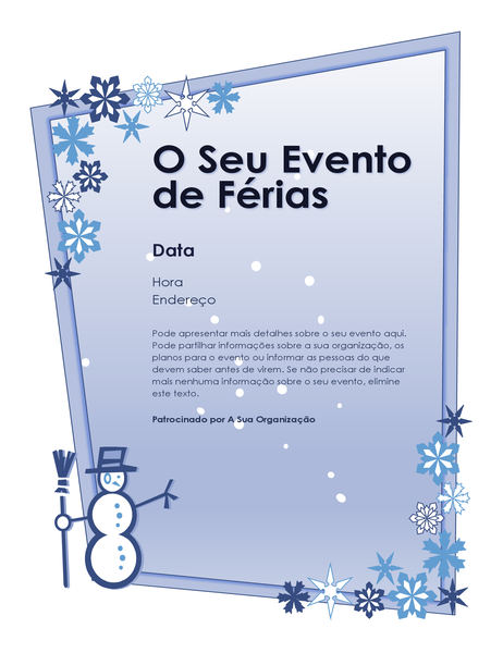 Panfleto do evento de férias de inverno Panfleto do evento de férias de inverno