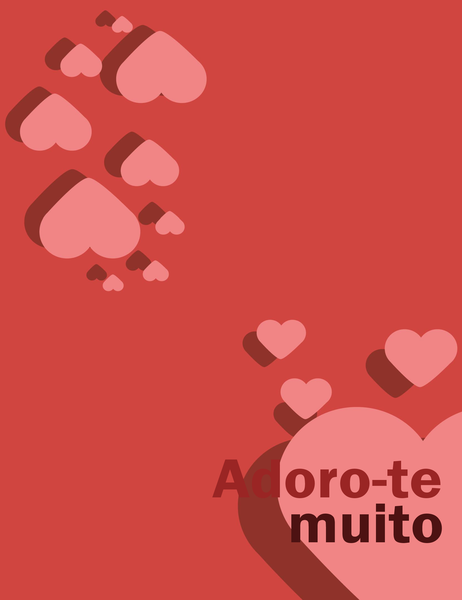 Cartão Adoro-te Muito (dobrável em quatro) Cartão Adoro-te Muito (dobrável em quatro)