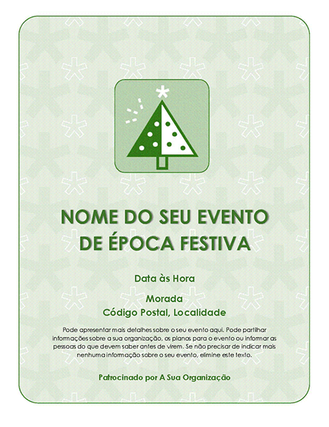Panfleto de evento de época festiva (com uma árvore verde) Panfleto de evento de época festiva (com uma árvore verde)