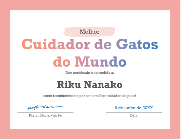 Certificado de prémio Melhor Certificado de prémio Melhor