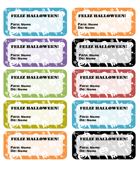 Etiquetas de Halloween (10 por página) Etiquetas de Halloween (10 por página)