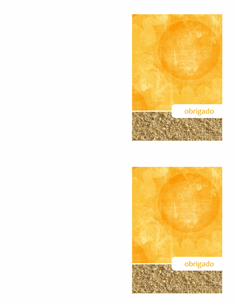 Cartão de agradecimentos (desenho de sol e areia) Cartão de agradecimentos (desenho de sol e areia)