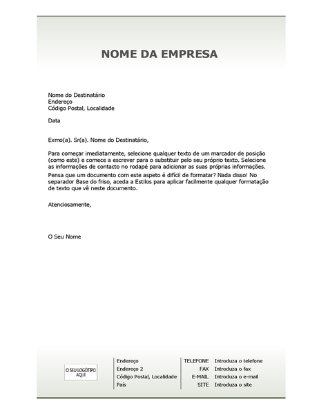 Papel de carta timbrado empresarial (design Simples)