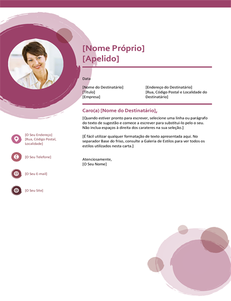 Carta de apresentação suite rosa Carta de apresentação suite rosa