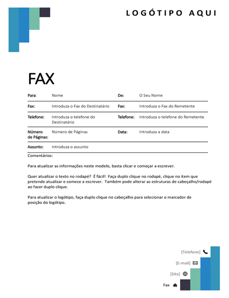 Folha de rosto de fax com degraus azuis Folha de rosto de fax com degraus azuis