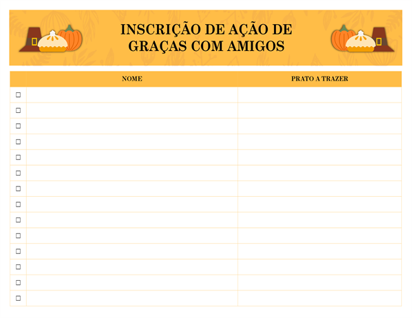 Inscrição de Ação de Graças com Amigos Inscrição de Ação de Graças com Amigos