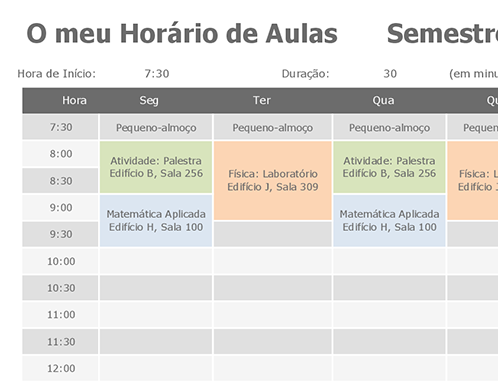Horário de Turma Horário de Turma
