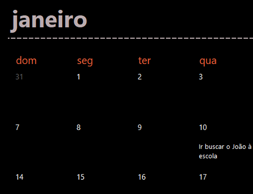 Separadores de calendário sempre atualizados (preto) Separadores de calendário sempre atualizados (preto)