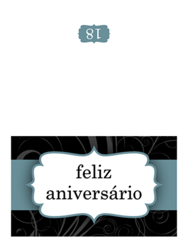 Cartão de aniversário (Design de fita azul, dobrado ao meio) Cartão de aniversário (Design de fita azul, dobrado ao meio)