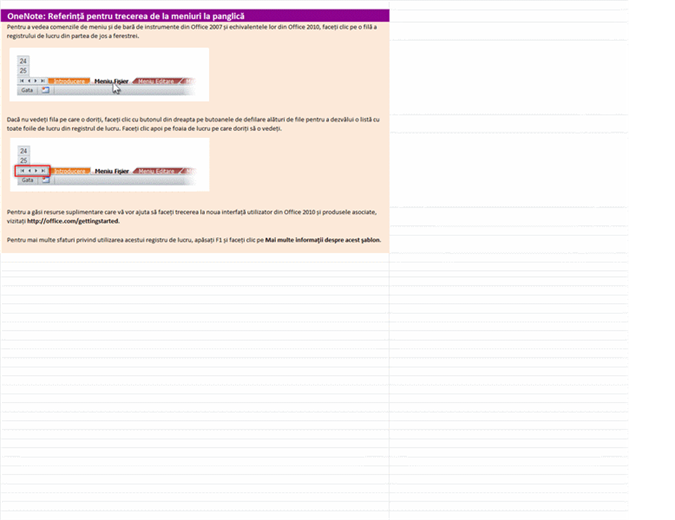 OneNote 2010: Registre de lucru de referință pentru trecerea de la meniuri la panglică OneNote 2010: Registre de lucru de referință pentru trecerea de la meniuri la panglică