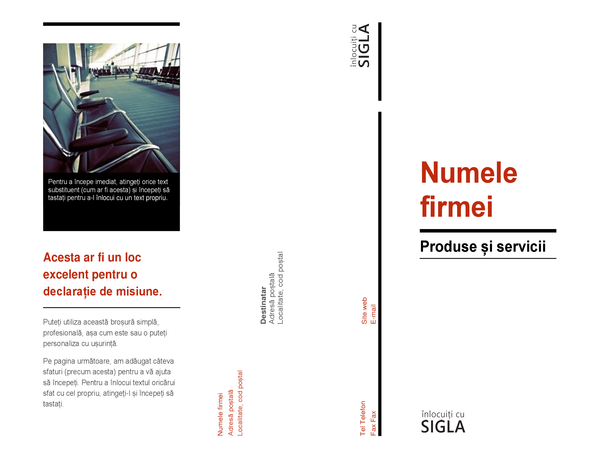 Broșură pliată în trei (Roșu și negru) Broșură pliată în trei (Roșu și negru)