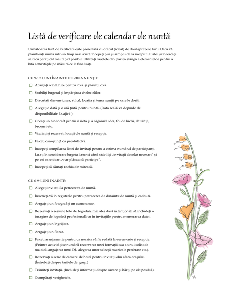 Listă de verificare pentru nuntă (acuarelă) Listă de verificare pentru nuntă (acuarelă)