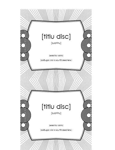 Etichetă inserabilă pentru CD Etichetă inserabilă pentru CD