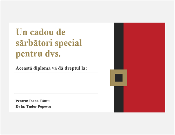 Cupoane de cadouri de sărbători (proiectare Spiritul Crăciunului, 3 pe pagină) Cupoane de cadouri de sărbători (proiectare Spiritul Crăciunului, 3 pe pagină)