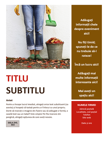 Fluturaș eveniment de sezon (toamnă) Fluturaș eveniment de sezon (toamnă)