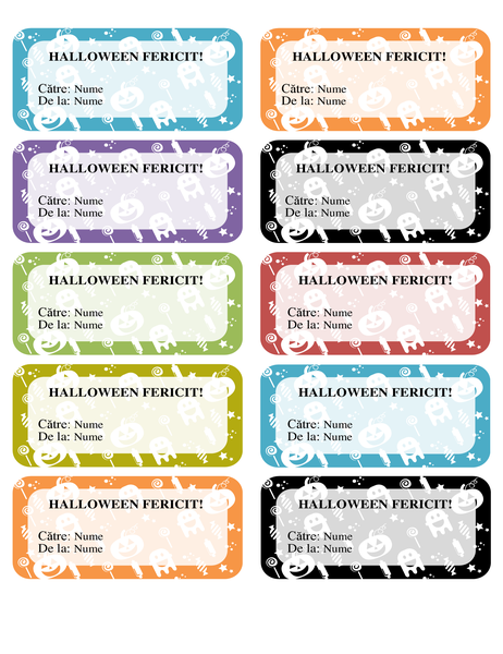 Etichete Halloween (10 pe pagină) Etichete Halloween (10 pe pagină)