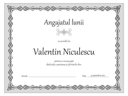 Diplomă, Angajatul lunii (proiect cu un lanț gri) Diplomă, Angajatul lunii (proiect cu un lanț gri)