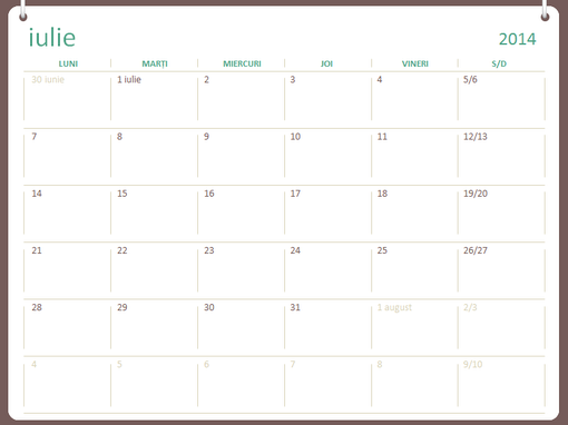 Calendar școlar 2014-2015 (iulie-iunie) Calendar școlar 2014-2015 (iulie-iunie)