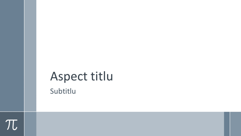 Prezentare școlară de matematică, cu Pi (ecran lat)