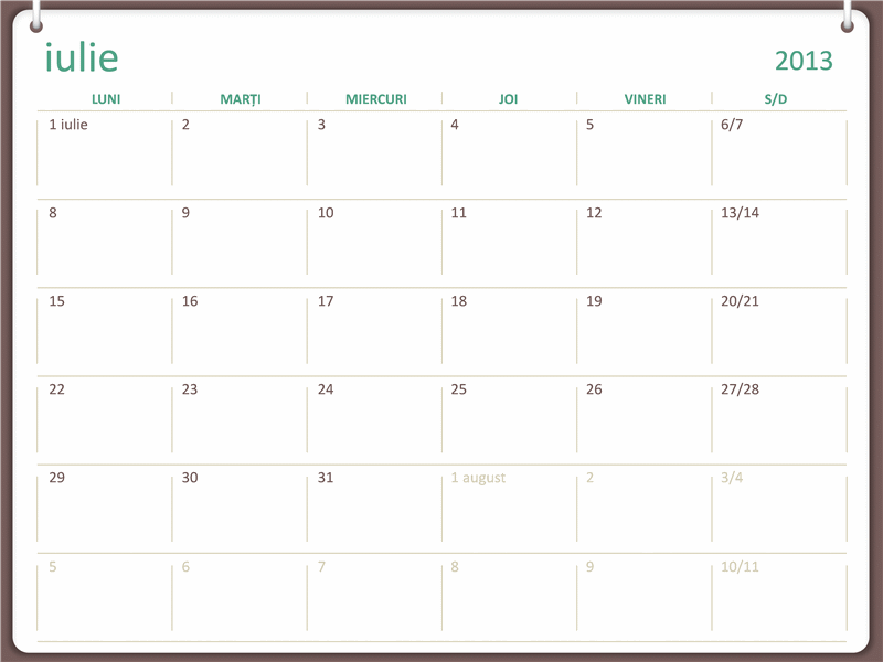 Calendar școlar 2013-2014 (iulie) Calendar școlar 2013-2014 (iulie)