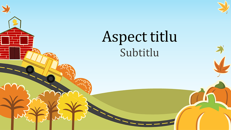 Prezentare școlară distractivă de toamnă (ecran lat)