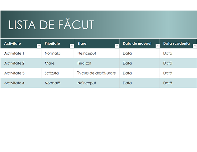 Listă de făcut simplă Listă de făcut simplă