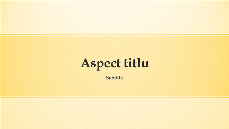 Prezentare cu aspect cu benzi galbene (ecran lat) Prezentare cu aspect cu benzi galbene (ecran lat)