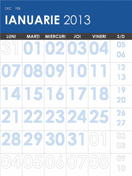 Calendar 2013-2014, multicolor (de luni până duminică) Calendar 2013-2014, multicolor (de luni până duminică)
