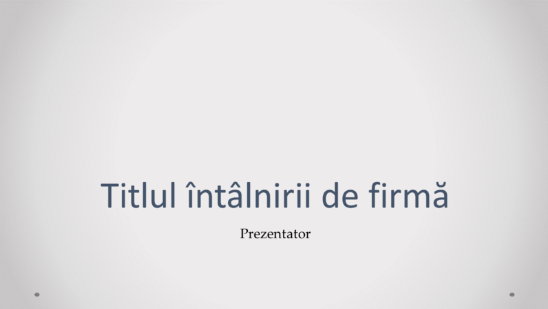 Prezentare de întâlnire a firmei Prezentare de întâlnire a firmei