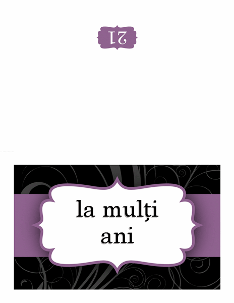 Felicitare aniversară (proiectare cu panglică violet) Felicitare aniversară (proiectare cu panglică violet)