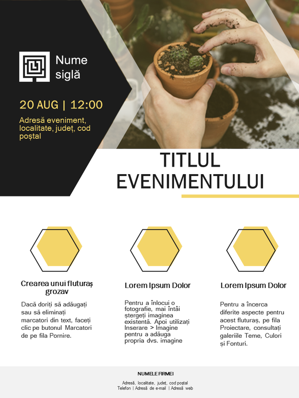 Fluturaș pentru firme mici (design auriu) Fluturaș pentru firme mici (design auriu)