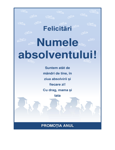 Fluturaș de felicitare absolvent (proiectare Petrecere de absolvire)