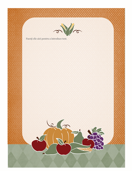 Foaie de scris (design cu recoltă) Foaie de scris (design cu recoltă)