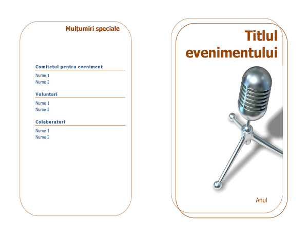 Program de eveniment (pliat în două) Program de eveniment (pliat în două)
