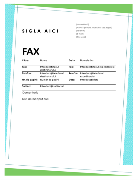Pagină de însoțire fax cu modele geometrice Pagină de însoțire fax cu modele geometrice