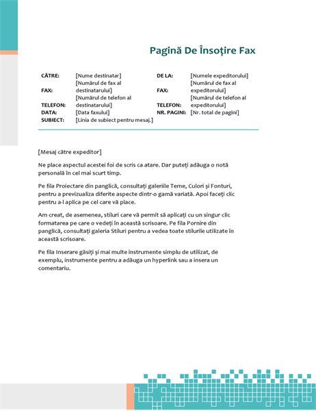 Pagină de însoțire fax tehnică minimalistă Pagină de însoțire fax tehnică minimalistă