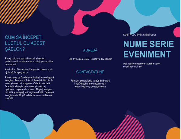 Broșură eveniment forme viu colorate Broșură eveniment forme viu colorate