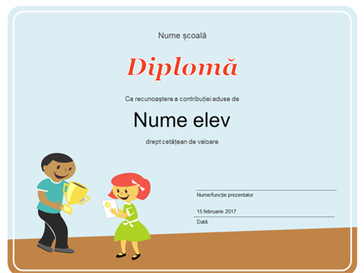 Diplomă (elevi de școală primară) Diplomă (elevi de școală primară)
