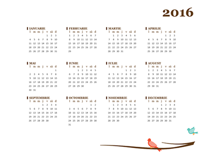 Calendar iulian - Office Templates
