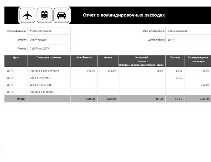 Отчет о расходах подотчетного лица ф 0504520 в 1с